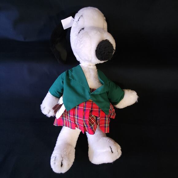 Rare Vintage Scottish Snoopy Peanuts Plush Toy 1970 w/ Outfit Wardrobe 18" Tall